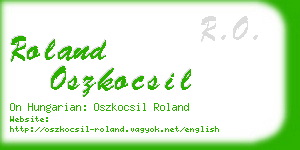 roland oszkocsil business card